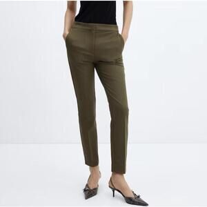 Mango Women's Skinny Pants - Green‎ Size 2 Petite